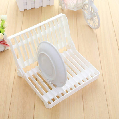 Folding Plastic Kitchen Dish Rack Stand for Kitchen Dinner Plate Holder