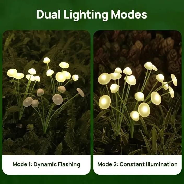Solar LED Jellyfish Mushroom Lights for Garden -Outdoor Ground-Plug Lawn Lights