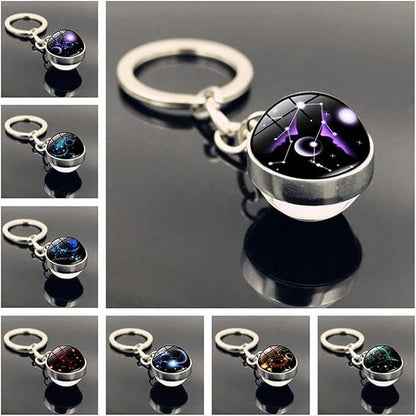 Zodiac Gemstone Keychain
