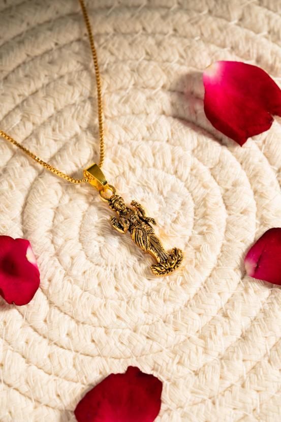 Gold Plated Laxmi Mataji Pendant with Chain