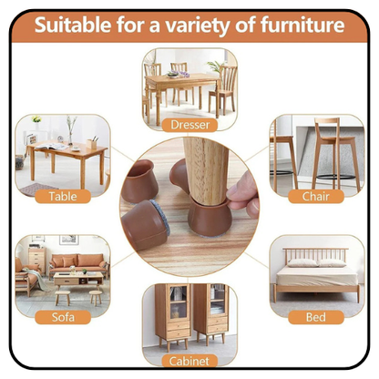 Chair Leg Caps for Furniture - Easy Movement & No More Floor Scratches.